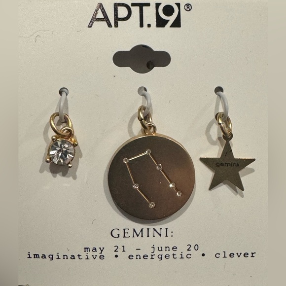 APT.9  3Pc ZODIAC Dangle Charms GEMINI - Picture 2 of 2